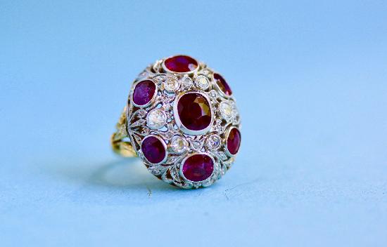 BELLE EPOQUE RUBY AND DIAMOND RING.