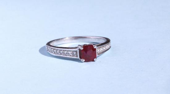 RUBY AND DIAMOND ENGAGEMENT RING