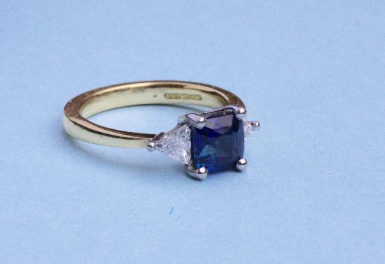 SAPPHIRE AND DIAMOND ENGAGEMENT RING  