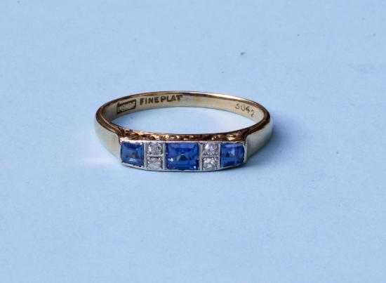 SAPPHIRE AND DIAMOND ETERNITY RING OLDER STYLE