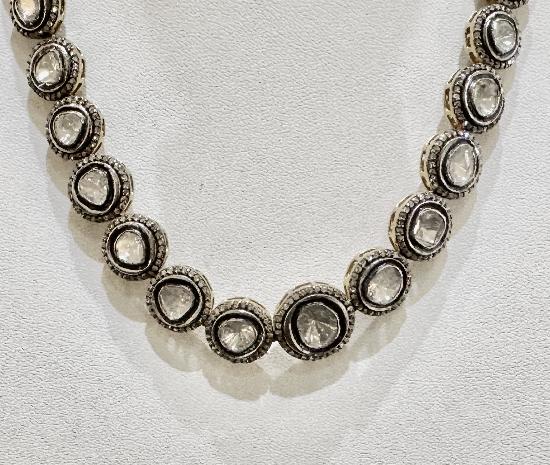 ANOTHER PICTURE OF ROSE CUT DIAMOND NECKLACE. 