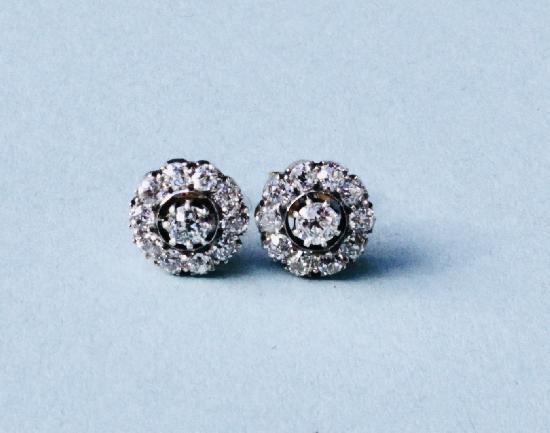 ANTIQUE DIAMOND CLUSTER EARRINGS