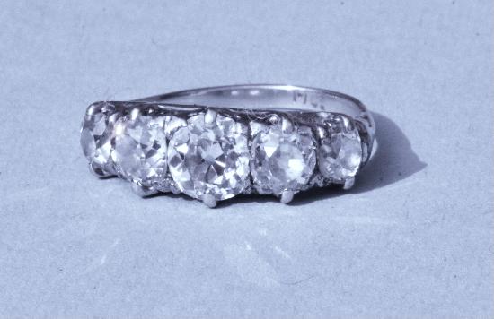 ANTIQUE DIAMOND FIVE STONE ENGAGEMENT RING