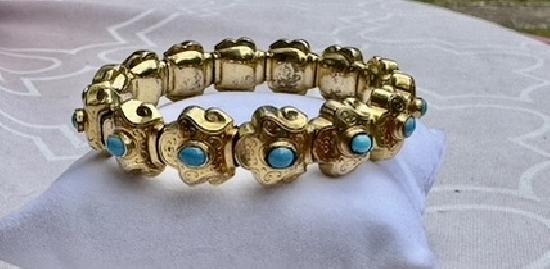 ANTIQUE PINCHBECK TURQUOISE BRACELET