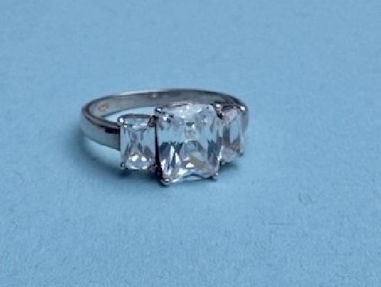 CZ EMERALD-CUT RING