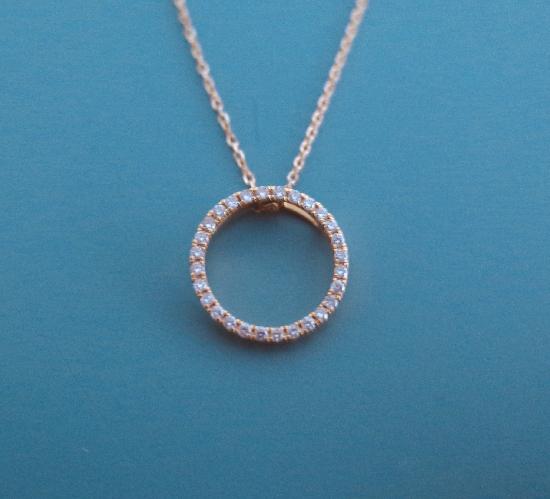 DAINTY DIAMOND HOOP PENDANT AND CHAIN