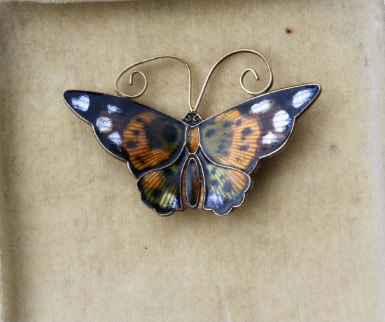 DAVID ANDERSON ENAMEL BUTTERFLY BROOCH 