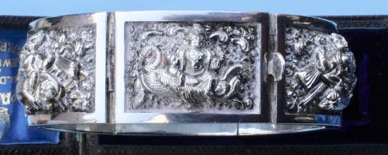 GREAT VINTAGE CHUNKY SIAM SILVER BRACELET 
