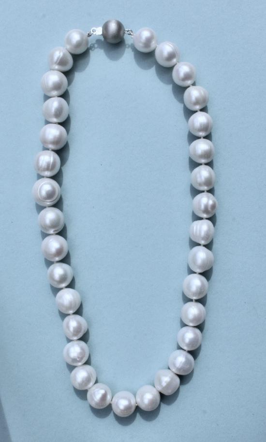 HUGE CULTURED PEARLS WITH WHITE GOLD CLASP