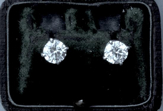 LARGE DIAMOND SOLITAIRE EARRINGS