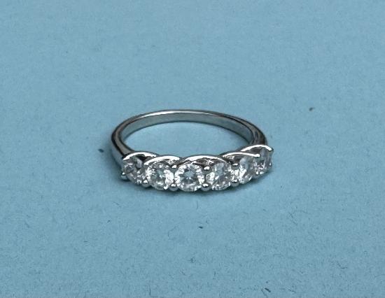 PLATINUM SIX DIAMOND HOOP RING