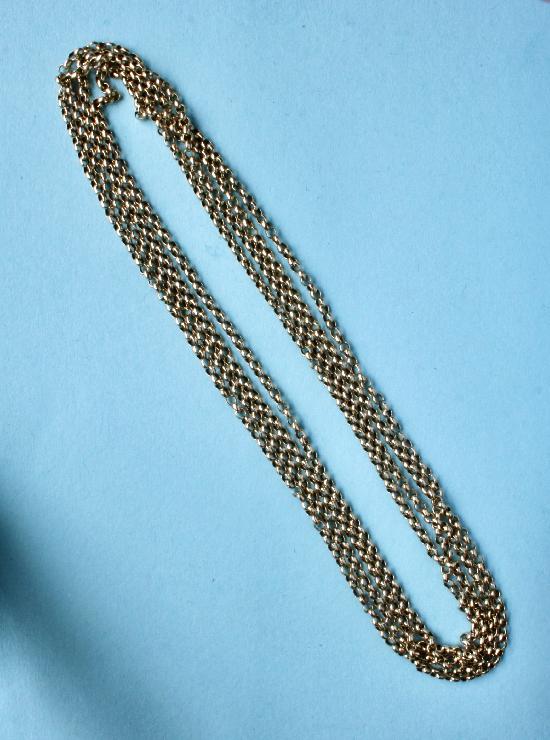 QUALITY VINTAGE GOLD LONG GUARD CHAIN