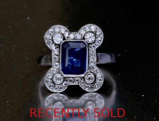  BELLE EPOQUE SAPPHIRE AND DIAMOND ENGAGEMENT RING.
