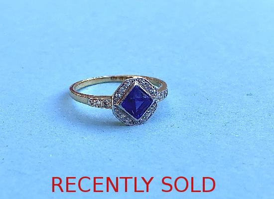 ANTIQUE DIAMOND AND SAPPHIRE RING