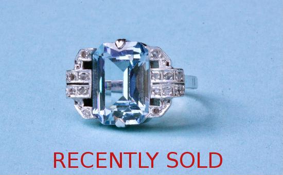 AQUAMARINE AND DIAMOND COCKTAIL RING