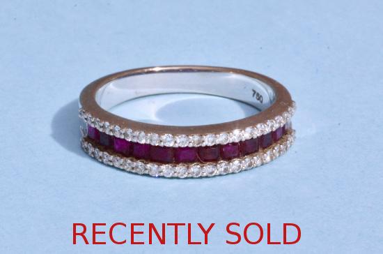CONTEMPORARY RUBY AND DIAMOND ETERNITY RING