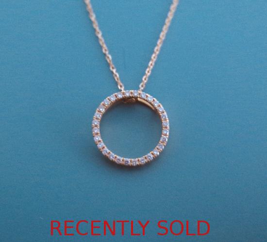 DAINTY DIAMOND HOOP PENDANT AND CHAIN