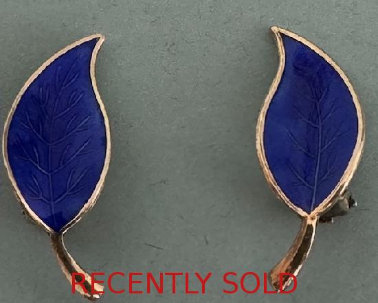 DANISH BLUE ENAMEL EARRINGS