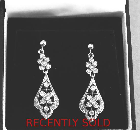 DIAMOND DROP EARRINGS RETRO