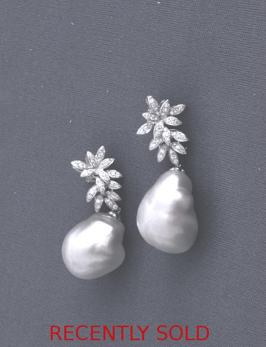 FABULOUS BAROQUE DIAMOND EARRINGS.