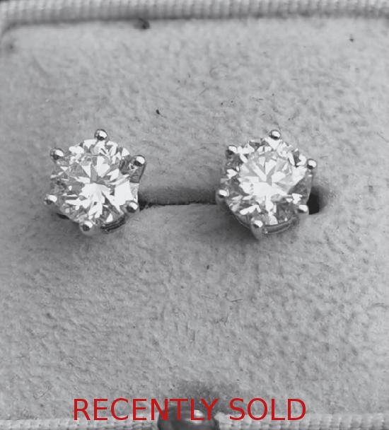 GOOD QUALITY DIAMOND STUD EARRINGS 1CT EACH