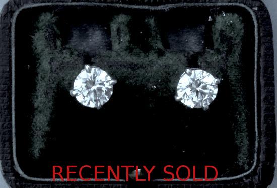 LARGE DIAMOND SOLITAIRE EARRINGS