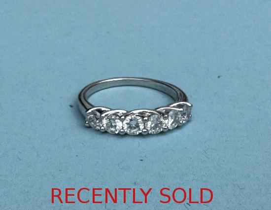 PLATINUM SIX DIAMOND HOOP RING