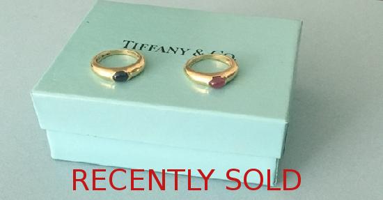 TIFFANY AND CO TWO GEM SET RINGS CIRCA 1990