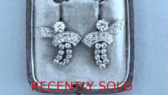 VINTAGE FINE QUALITY DIAMOND EARRINGS 