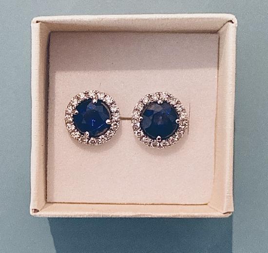STUNNING SAPPHIRE AND DIAMOND EARRINGS