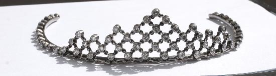VINTAGE SILVER AND PASTE TIARA