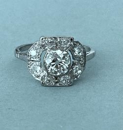  Art Deco Diamond Engagement Ring