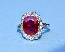  Ruby And Diamond Cluster Engagement Ring