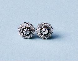 Antique Diamond Cluster Earrings