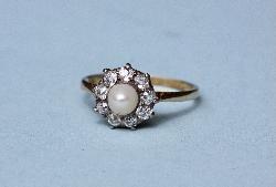 Antique Pearl And Diamond Ring