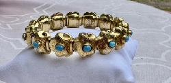 Antique Pinchbeck Turquoise Bracelet