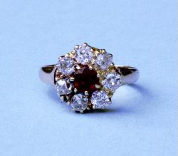 Antique Ruby And Diamond Custer Engegement Ring