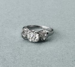 Art Deco Platinum Bow Engagement Ring