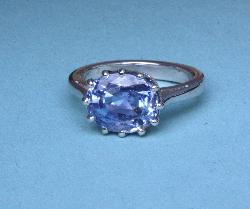 Beautiful Large Solitaire Sapphire Ring