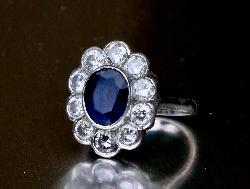 Bespoke Made Sapphire And Diamond Engagement  Ring