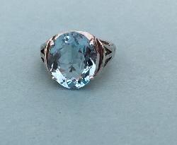 Blue Topaz And Silver Ring