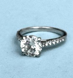 Charming  Platinum Solitaire Diamond Ring