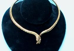 Charming Vintage Snake Choker Necklace 
