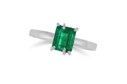 Columbian Emerald Solitaire Engagement Ring
