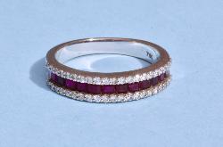 Contemporary Ruby And Diamond Eternity Ring