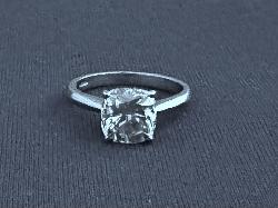 Cushion Cut Solitaire Diamond Ring