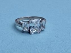 Cz Emerald-cut Ring