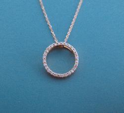 Dainty Diamond Hoop Pendant And Chain