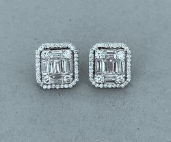 Diamond Square-cut Pretty Earrings