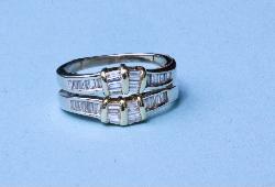 Double Diamond Bagette Etrnity Ring